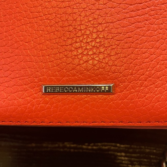 NWT Rebecca Minkoff Moto Leather Camera Crossbody Bag Grapefruit Orange Pink Red - Picture 6 of 7